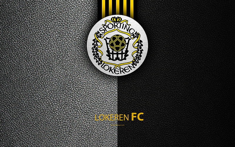Lokeren FC Belgian Football Club, logo, Jupiler Pro League, leather texture, Lokeren, Belgium, Belgian First Division A, football, HD wallpaper