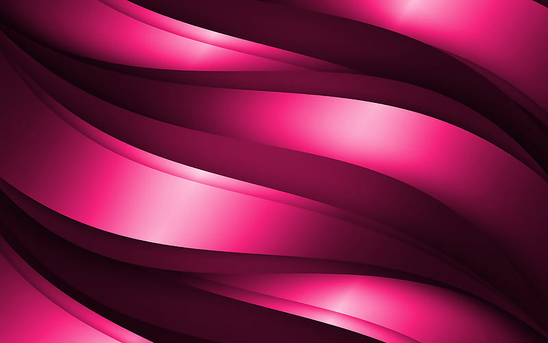 pink 3D waves, abstract waves patterns, waves backgrounds, 3D waves, pink wavy background, 3D waves textures, wavy textures, background with waves, HD wallpaper