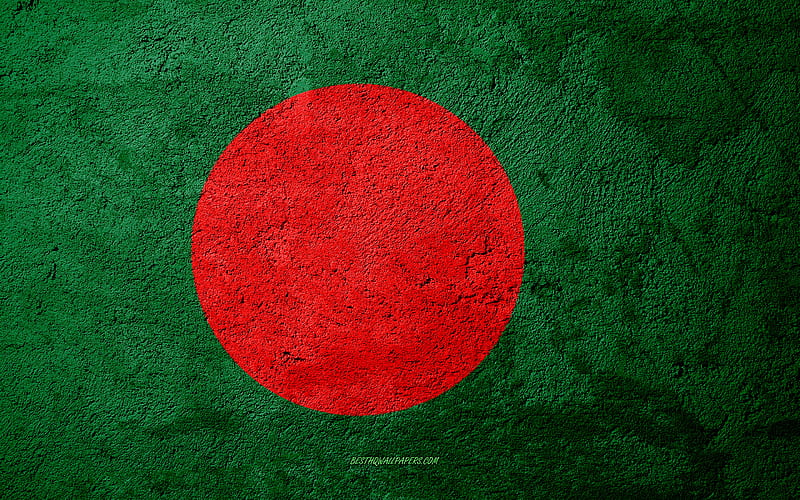 Flag of Bangladesh, concrete texture, stone background, Bangladesh flag, Asia, Bangladesh, flags on stone, HD wallpaper