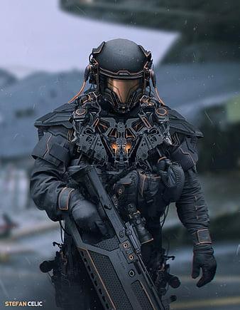 cyberpunk soldier