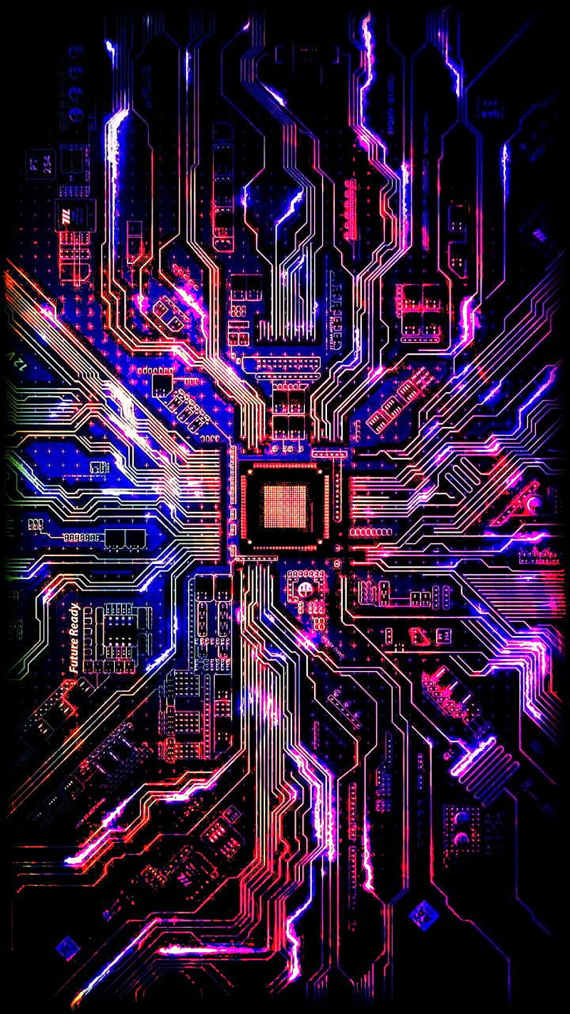 Techno color, circuit, computer, electronic, electronics, information, led, science, tech, technology, HD phone wallpaper