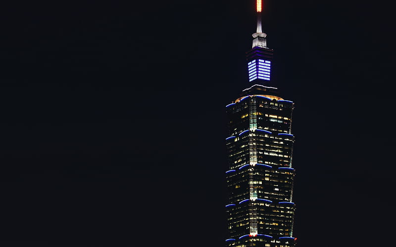 Taipei 101 Tower, Taipei World Financial Center, Taipei, Taiwan, night, skyscraper, HD wallpaper