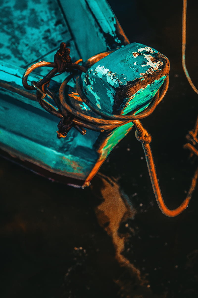 boat, graphy, ropes, portrait display, turquoise, HD phone wallpaper