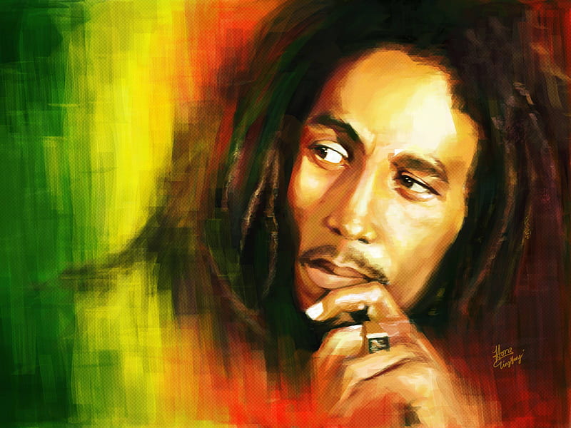 Bob Marley Painting, bob-marley, celebrities, painting, HD wallpaper