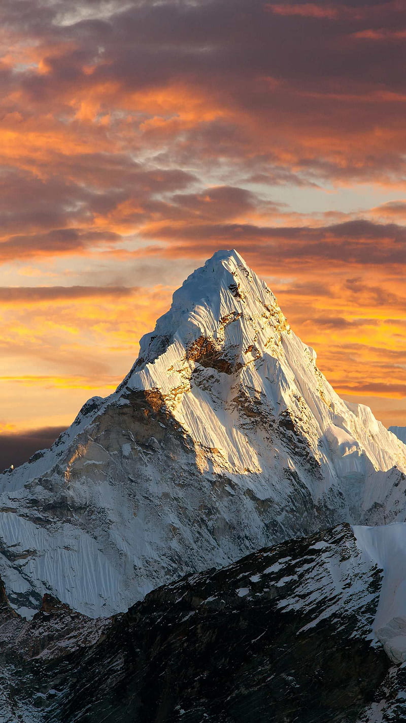 Mountain, mountains, white, black, HD phone wallpaper