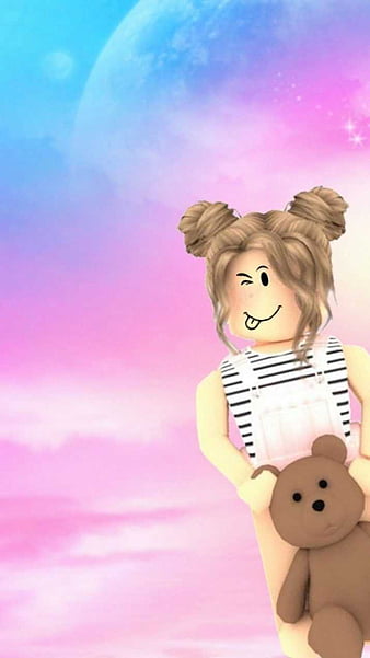 Roblox cute girl, cat, happy, little, pretty, HD phone wallpaper