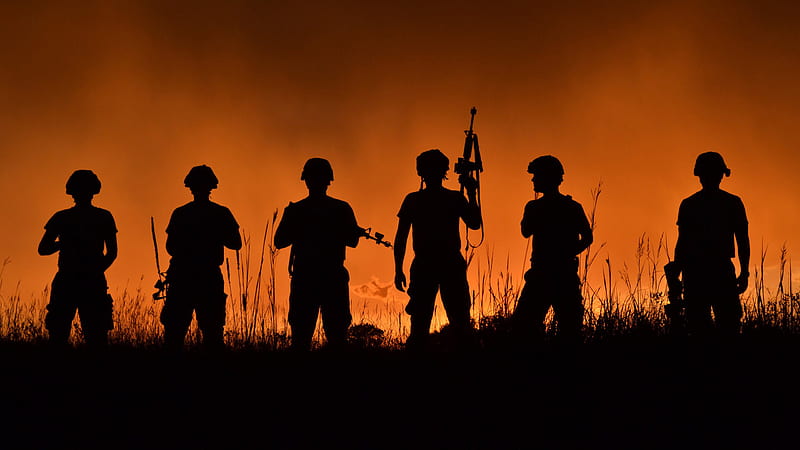 Veterans Day Soldiers In Silhouette Background Veterans Day, HD wallpaper