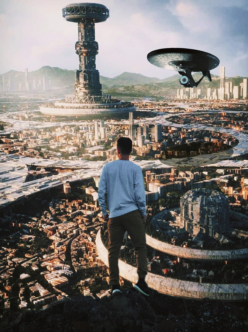 Future City, advanced civilizations, alone, artificial intelligence, sci-fi, space, standing alone, star trek, star wars, technology, HD phone wallpaper