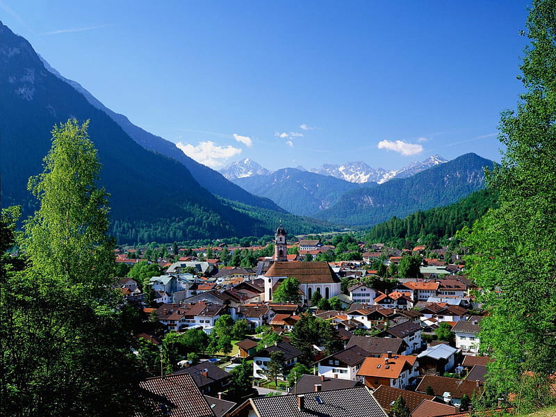 720P free download | German mountain village, village, german, houses ...