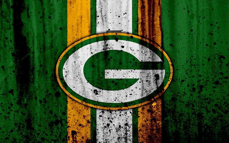 Green Bay Packers, grunge, NFL, american football, NFC, logo, USA, art, stone texture, North Division, HD wallpaper