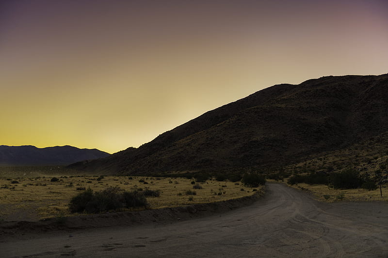 road, hill, winding, dusk, HD wallpaper