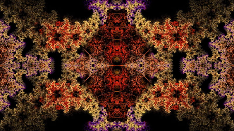 fractal, pattern, circles, art, HD wallpaper