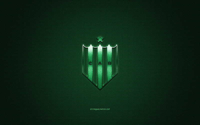Club Atletico Banfield, Argentinean football club, Argentine Primera Division, green logo, green carbon fiber background, football, Banfield, Argentina, Banfield logo, HD wallpaper