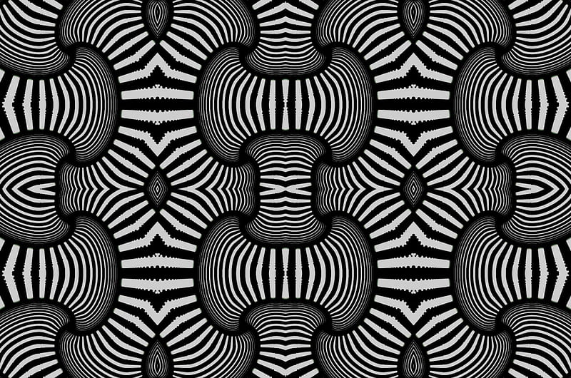 Trippy black white, halucination, lines, HD wallpaper