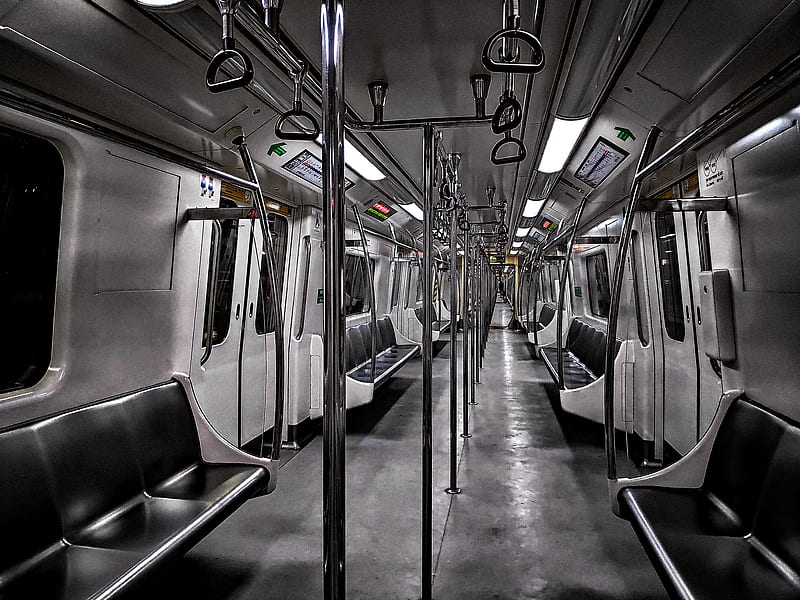 Subway scenes, black and white, city, dark, empty, illegal, train, trains, underground, weapon, HD wallpaper