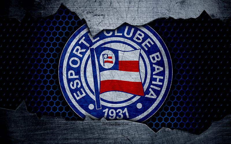 Bahia Serie A, logo, grunge, Brazil, EC Bahia, soccer, football club, metal texture, art, Bahia FC, HD wallpaper
