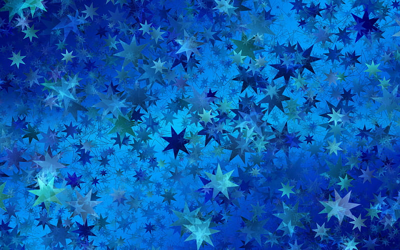 blue stars background blue winter background, blue stars, winter backgrounds, blue backgrounds, HD wallpaper