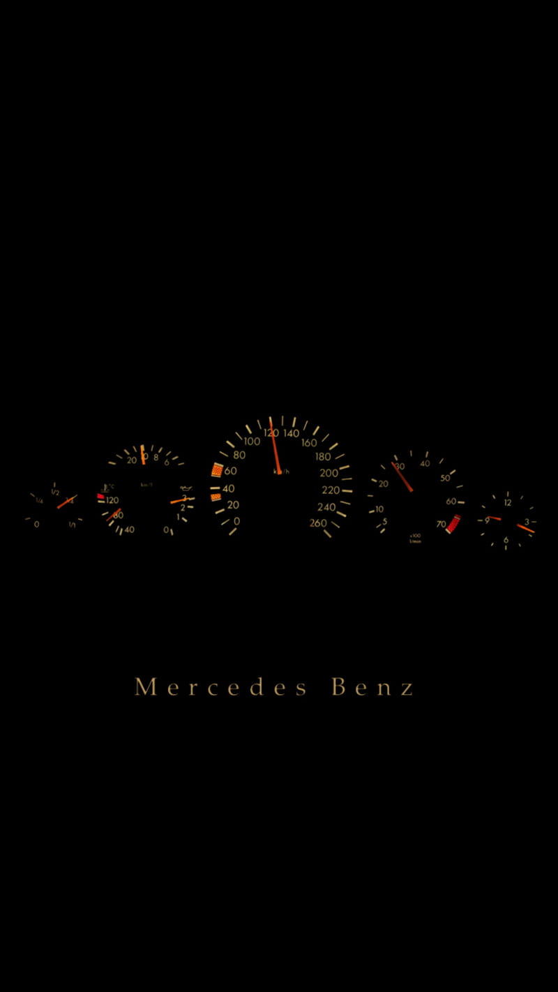 Mercedes Dash, gauges, logo, speed, speedo, HD phone wallpaper