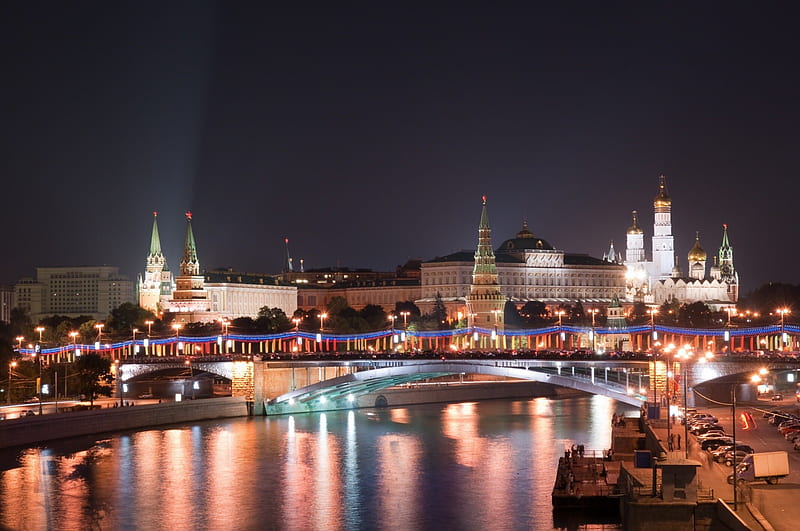 *** MOSCOW - The Kremlin ***, architecture, city, kremlin, night, light, HD wallpaper