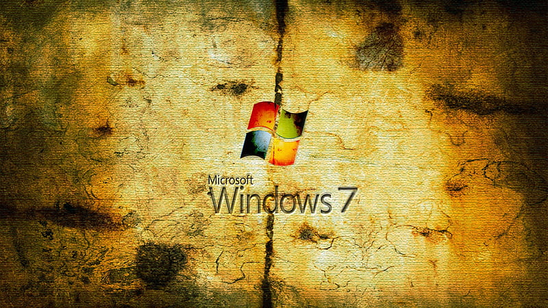 Worn Windows 7 - High Definition, High Resolution : High Definition, High Resolution, Yellow Windows 7, HD wallpaper