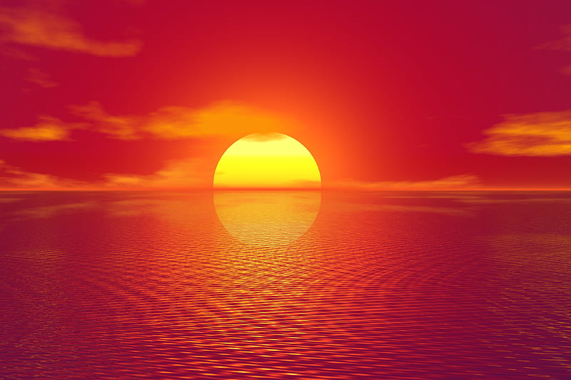 Big Sun Sunset , sunset, sun, nature, HD wallpaper