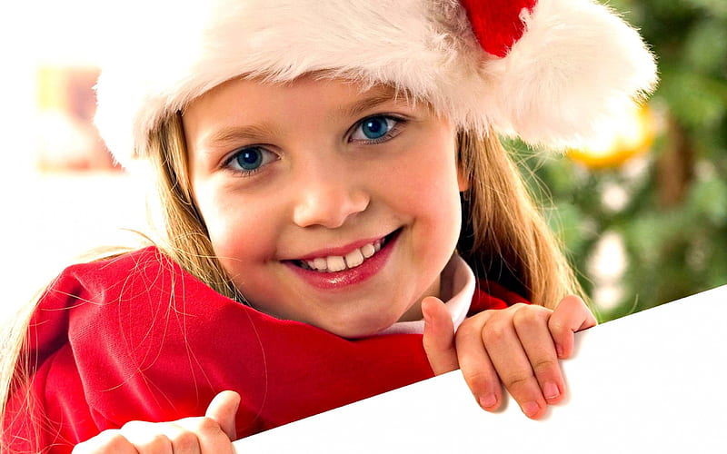 Christmas Child Joy , red, christmas, smile, child, white, joy, HD wallpaper