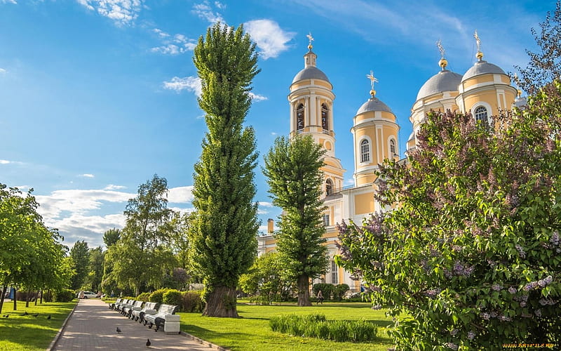 Orthodox Church in Spring, spring, park, church, ortodox, HD wallpaper