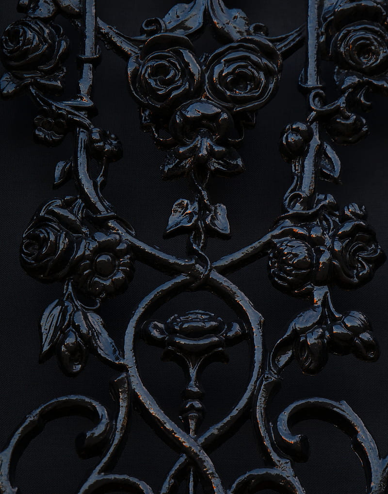 decoration, metal, forged, black, dark, HD phone wallpaper