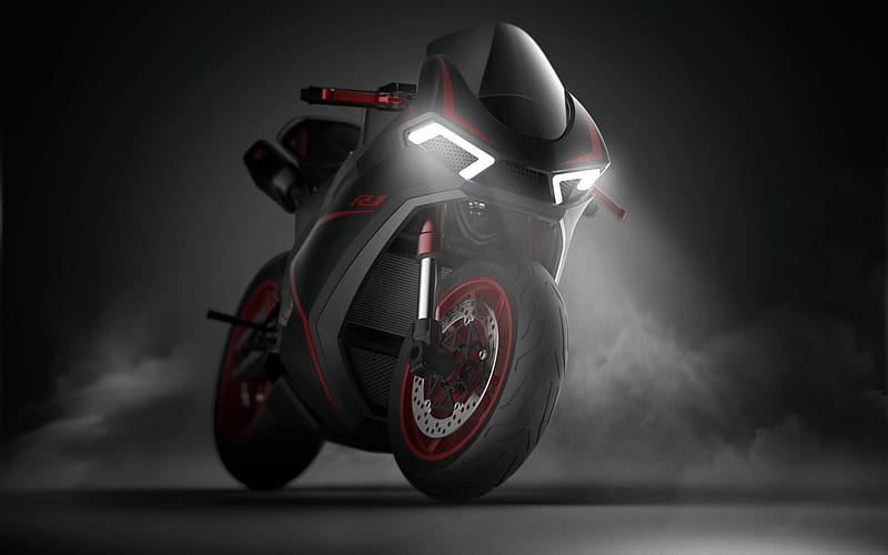 Yamaha R1 Concept, night, 2019 bikes, superbikes, new R1, Yamaha, HD wallpaper