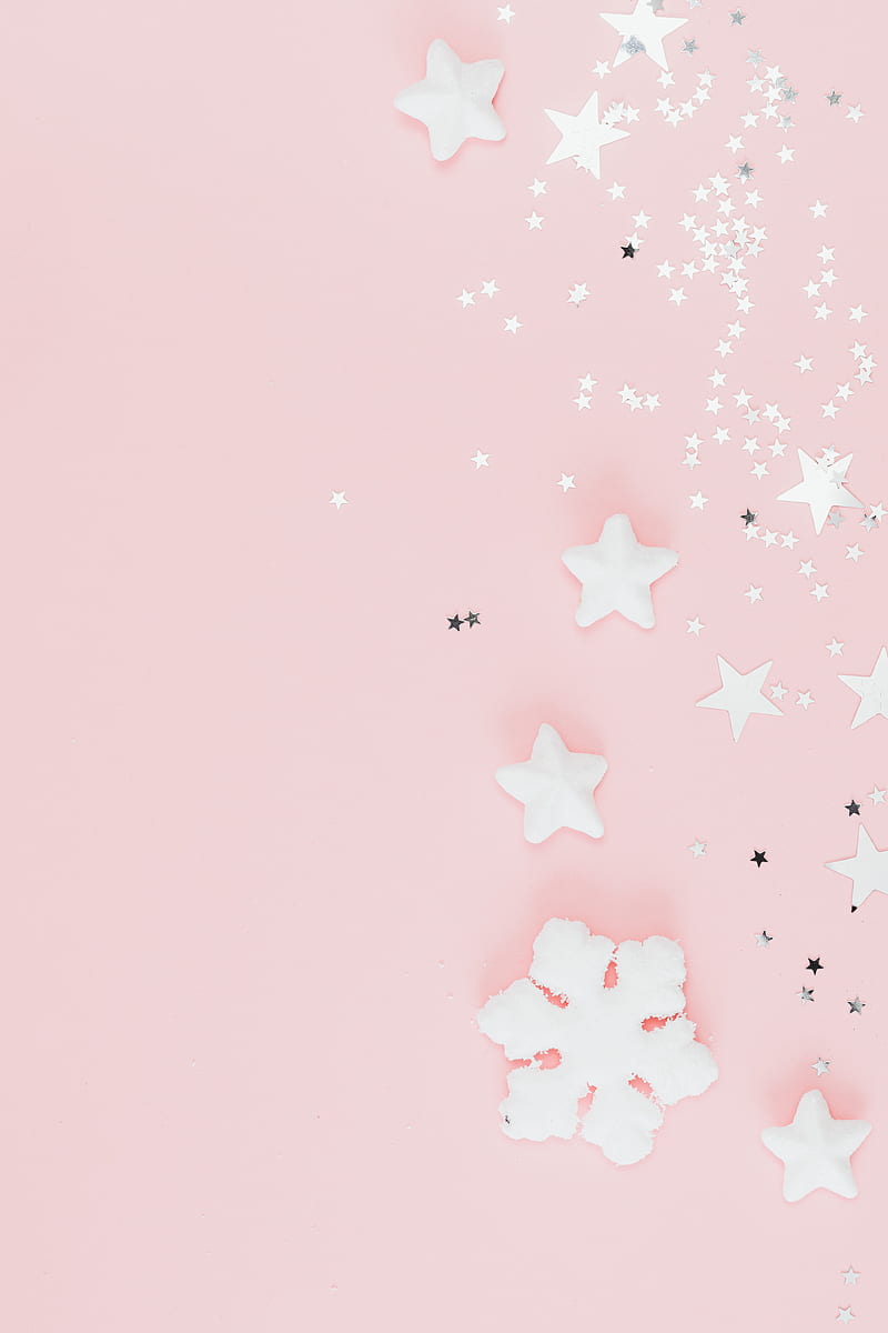 Pink Background With Stars Aesthetic gambar ke 10