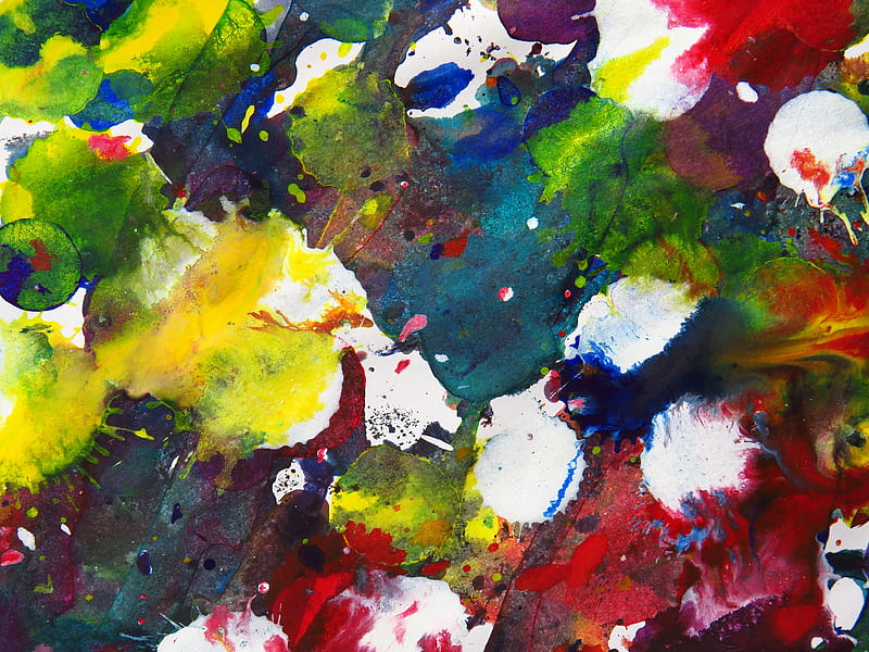 Green Red and White Abstract Painting, HD wallpaper