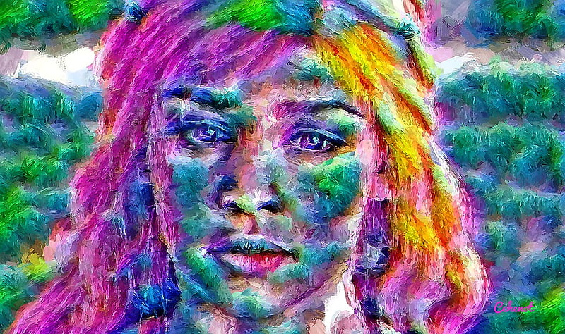 Marilyn Monroe, colorful, by cehenot, smile, abstract, woman, cehenot,  girl, HD wallpaper