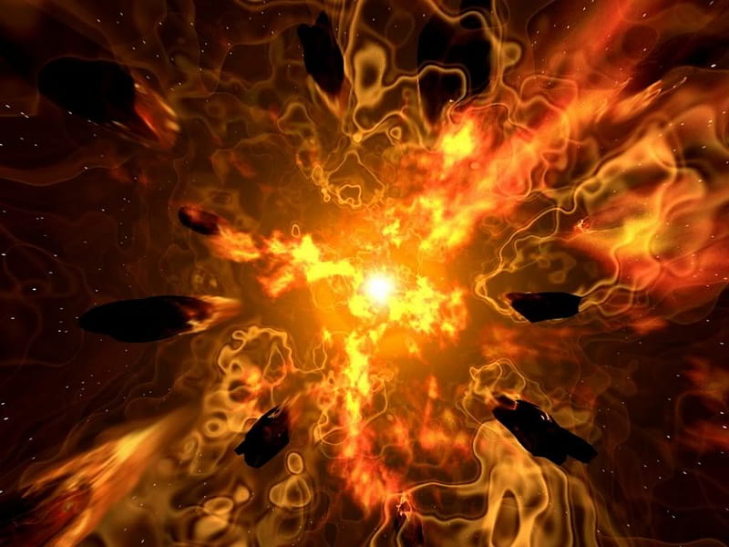 Explosion, hot, flame, abstract, HD wallpaper