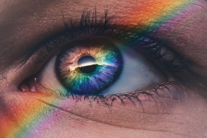 Rainbow Eyes, color, colour, couleur, eye, multicolore, yeux, HD wallpaper