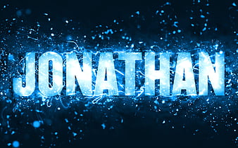 Jonathan with names horizontal text Jonathan name blue neon lights with  Jonathan name HD wallpaper  Peakpx