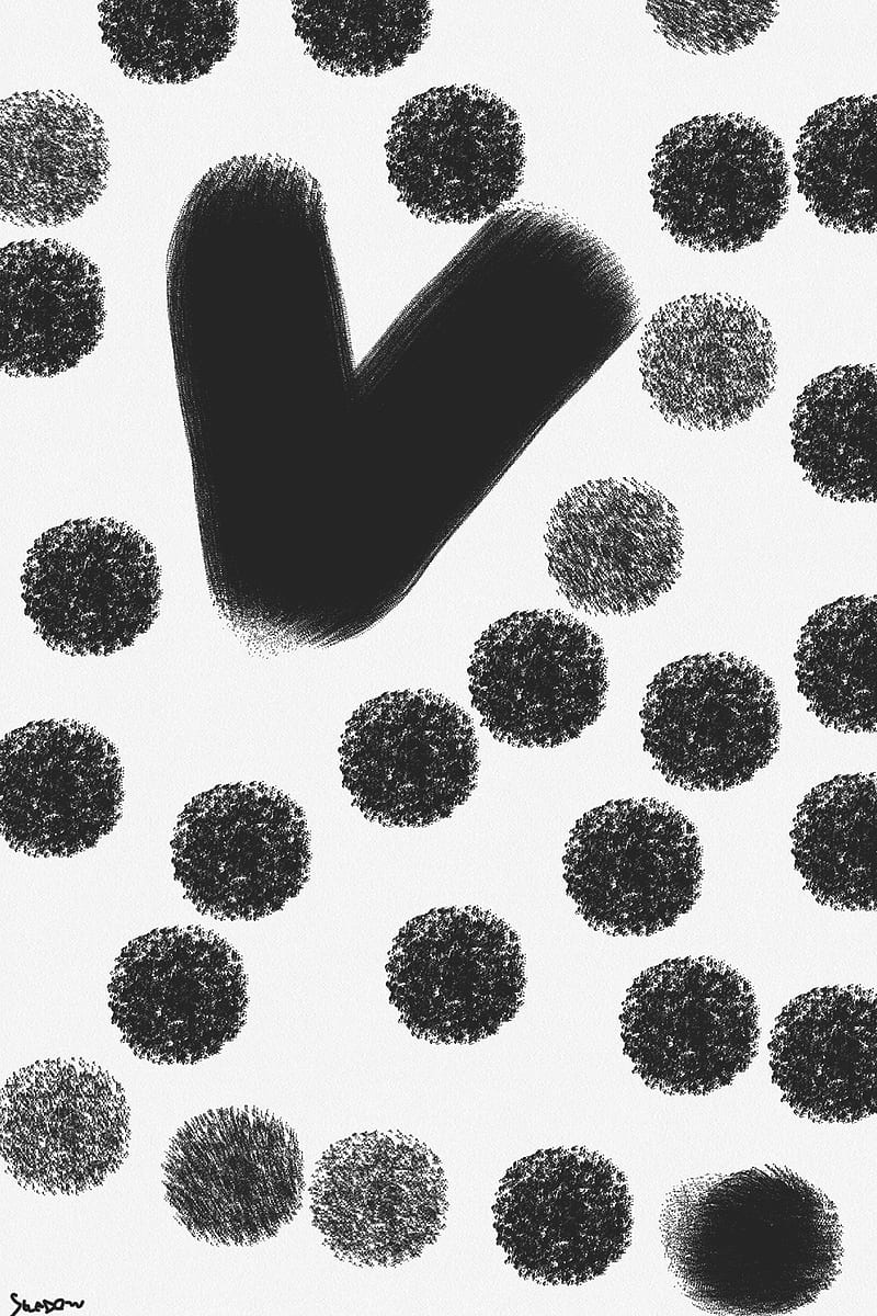 abstract, monochrome, black, white, dots, HD phone wallpaper