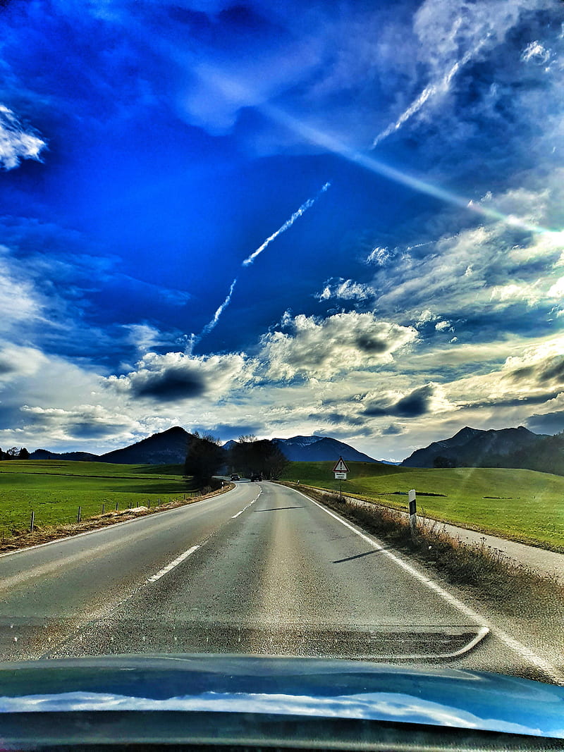 Roadtrip, clouds, roads, route, street, success, sun, trip, HD phone wallpaper