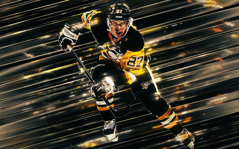 Sidney Crosby, Canadian hockey player, Pittsburgh Penguins, creative art, striker, NHL, Pittsburgh, USA, hockey, HD wallpaper