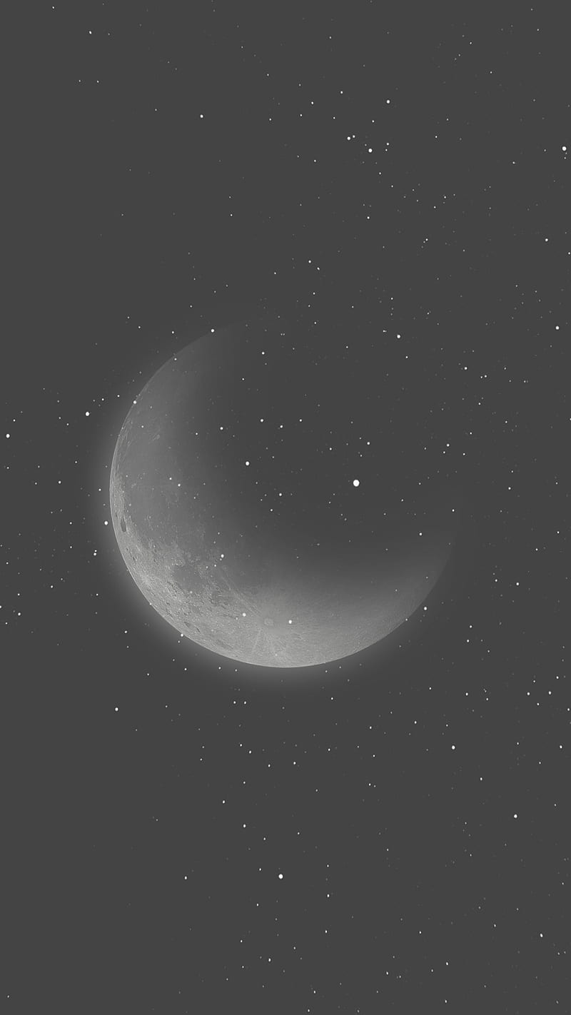 Moon, 2017, black, night, stars, HD phone wallpaper