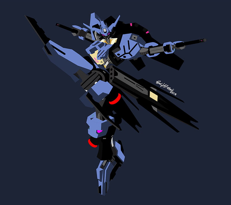 Gundam Vidar, anime, blue, gundam, ironbloodedorphans, mecha, vidar, HD wallpaper