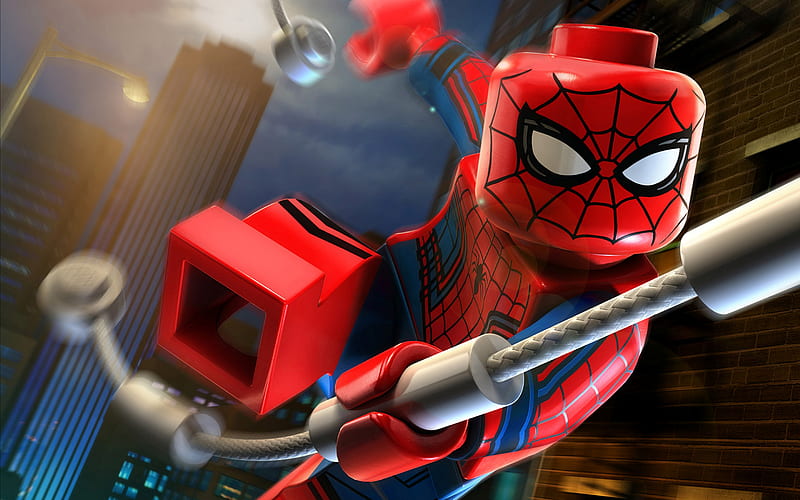 Lego Spiderman Homecoming, lego, spiderman, superheroes, artwork, digital-art, HD wallpaper