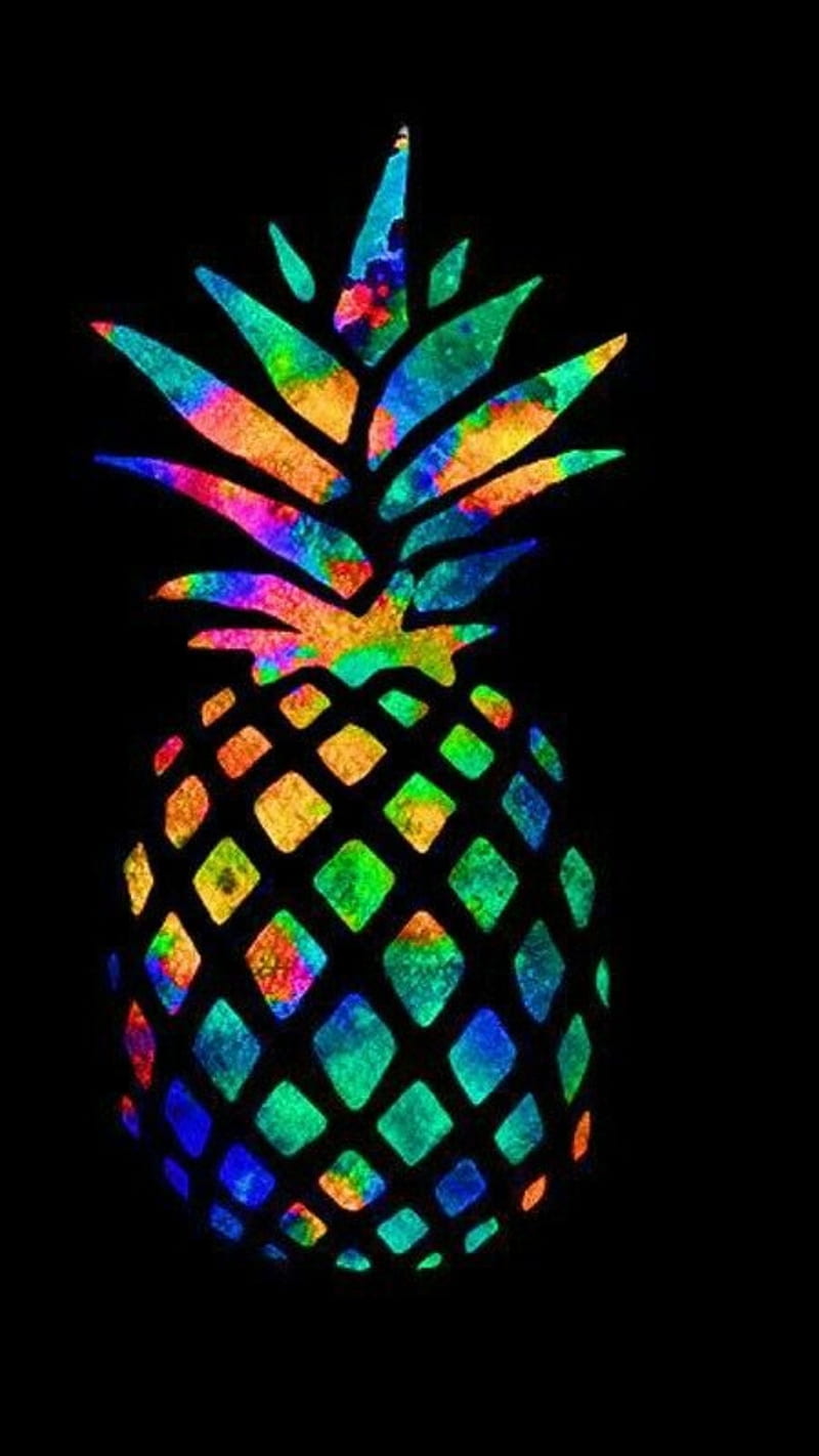 Rainbow Pineapple, HD phone wallpaper