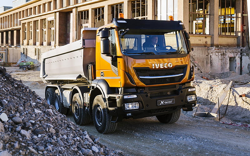 Iveco Stralis X-Way, 2018 truck, tipper, 8x4, cargo transport, Iveco, HD wallpaper
