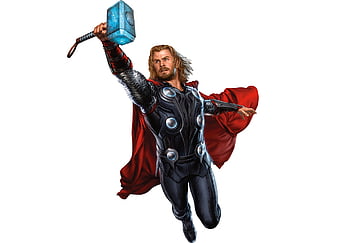 Thor, poster, red, Chris Hemsworth, movie, black, comics, man, hammer,  fantasy, HD wallpaper | Peakpx