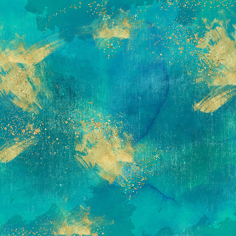 turquoise aquarelle, art, background, colors, glitter, gold, gradient, grunge, premium, HD phone wallpaper