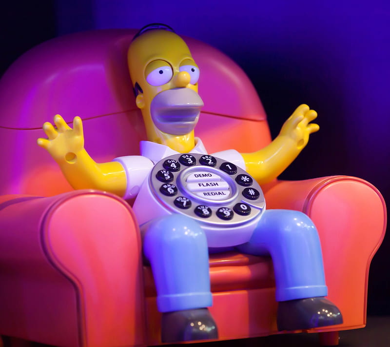 Homer, funny, homer calls home, other, HD wallpaper