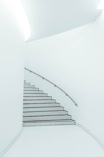 Black and white tiled staircase, black and white, stairs, rails, tiles