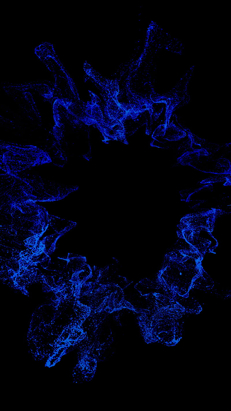 Plasma Portal, Electric, Plasma, abstract, amoled, black, blue, calm, cool, dark, lines, minimal, oled, particles, portal, ring, subtle, true black, vibrant, HD phone wallpaper