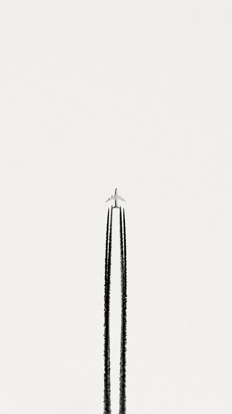 Airplane white, airbus, boeing, iphone, light, plane, sky, trails, white  and black, HD phone wallpaper | Peakpx