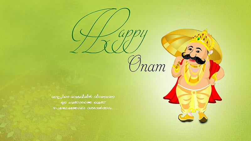 Happy Onam King Mahabali With Umbrella Onam, HD wallpaper